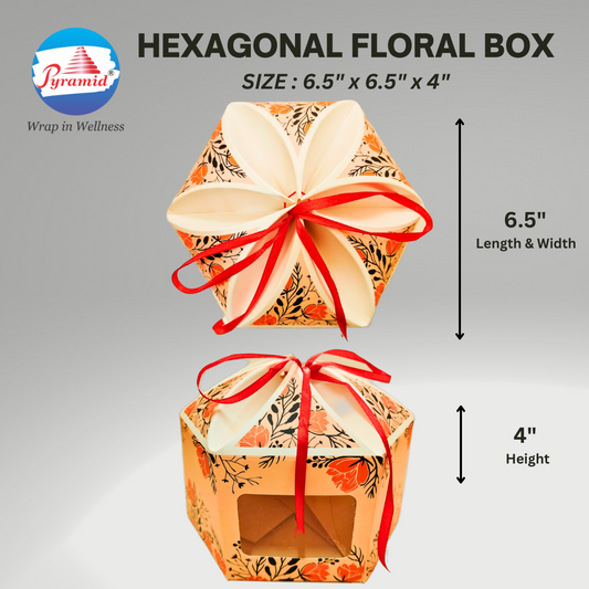 HEXAGONAL GIFT BOX 10PCS IN ONE PACK FLORAL